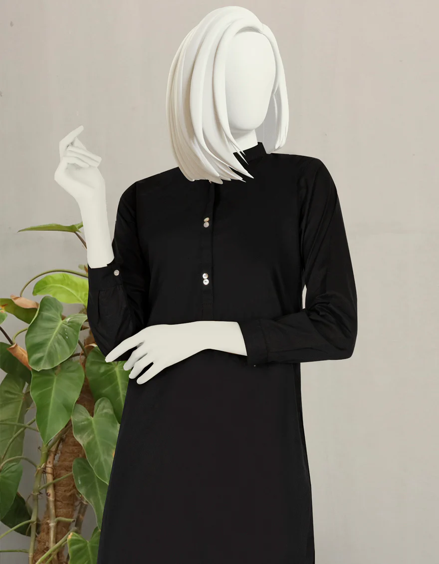 BLACK LAWN KURTI | JJLK-S-JPWK-US-22-876 FB/RFD - Image 3