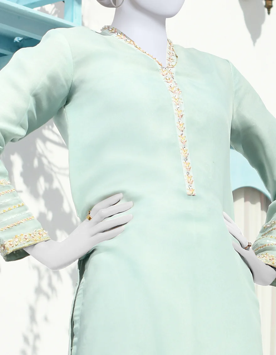 SKY BLUE SILK KURTI | JJLK-S-JPWK-US-23-877 FB/JN-876 - Image 3