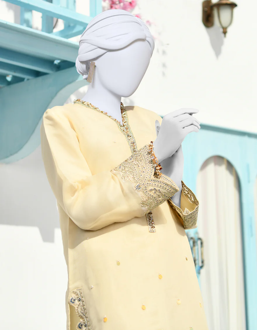 BEIGE SILK KURTI | JJLK-S-JPWK-US-23-879 FB/JA-867 - Image 2