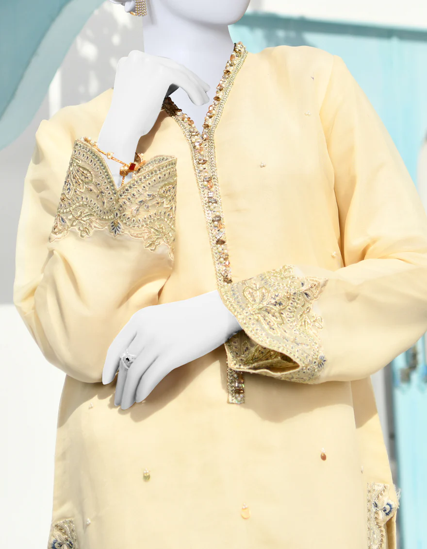 BEIGE SILK KURTI | JJLK-S-JPWK-US-23-879 FB/JA-867 - Image 3