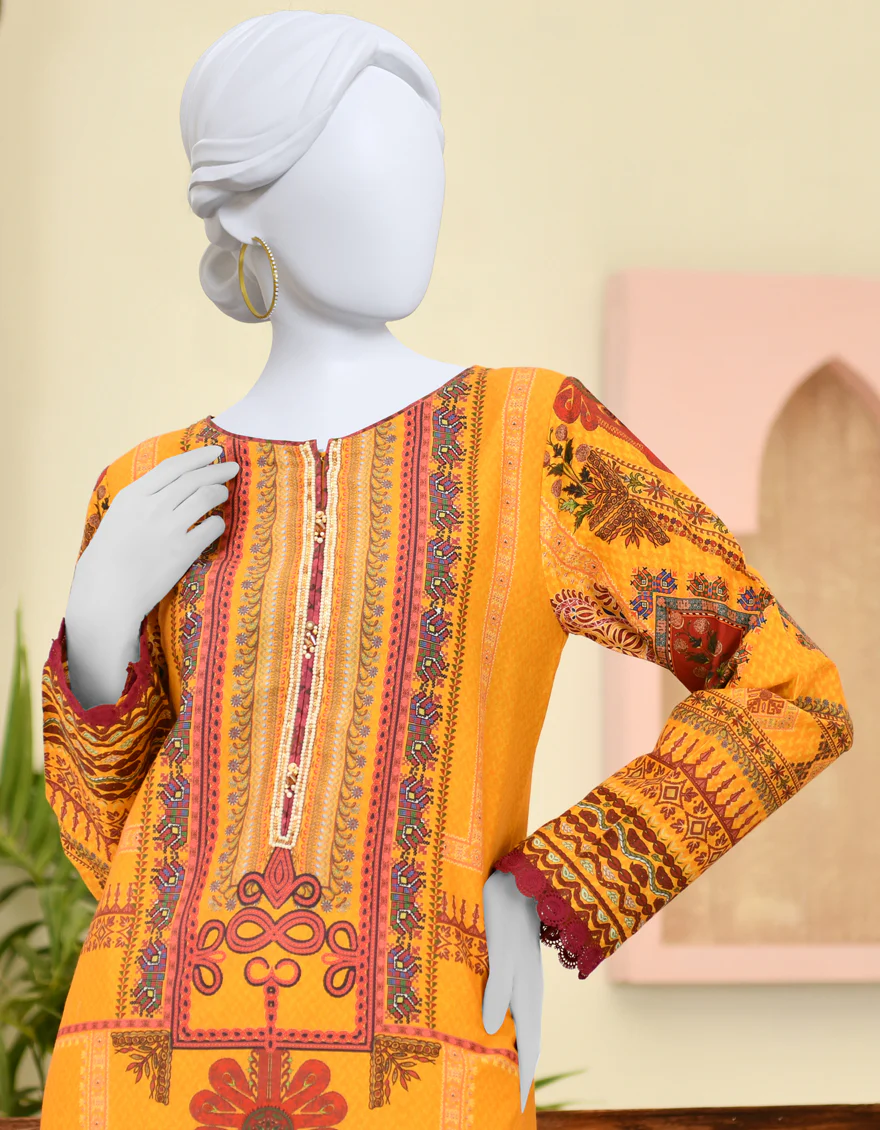 YELLOW LAWN KURTI | JJLK-S-JPWK-US-23-881 FB/ZALIA - Image 3