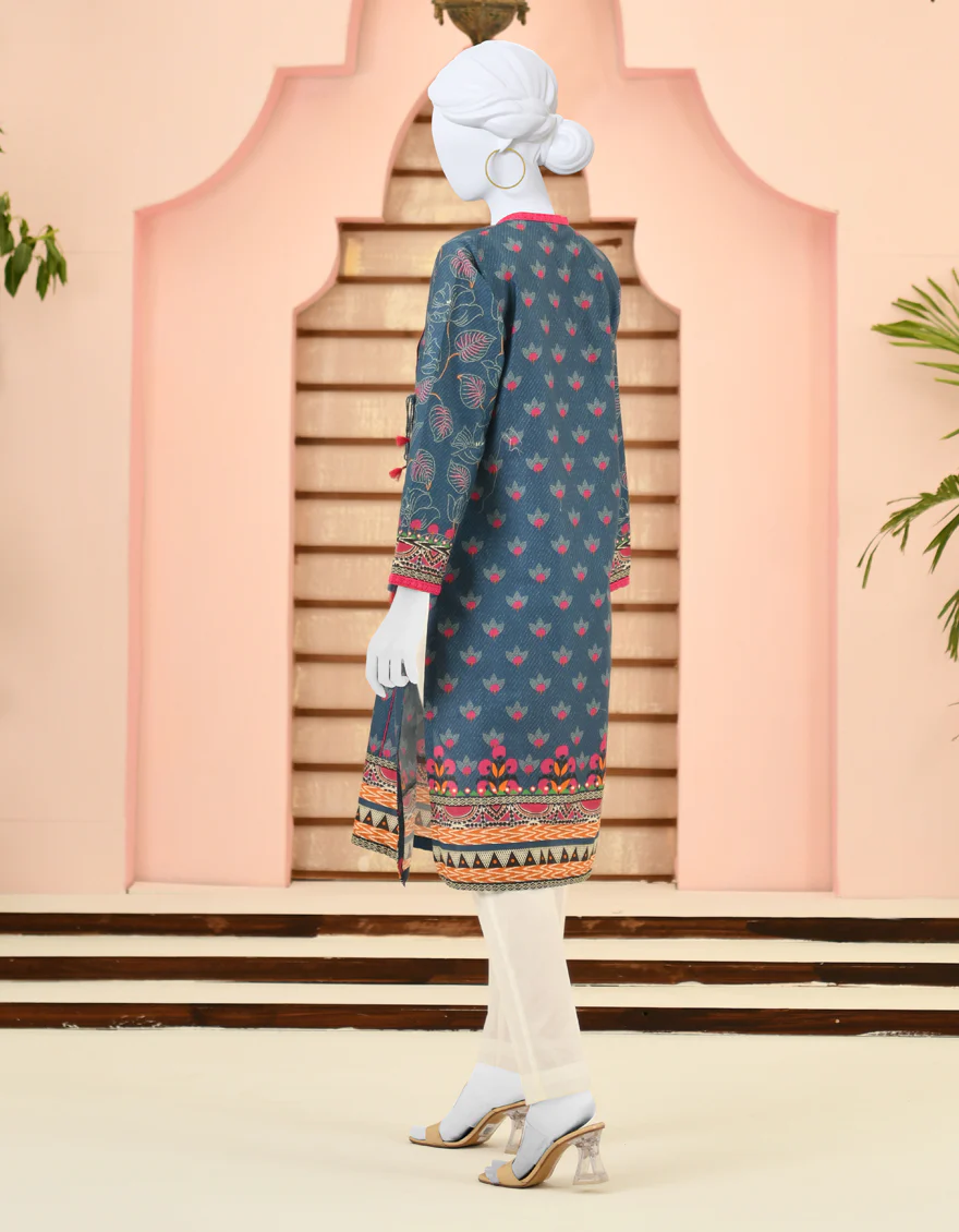 BLUE LAWN KURTI | JJLK-S-JPWK-US-23-884 FB/SUGAR BEAN - Image 2