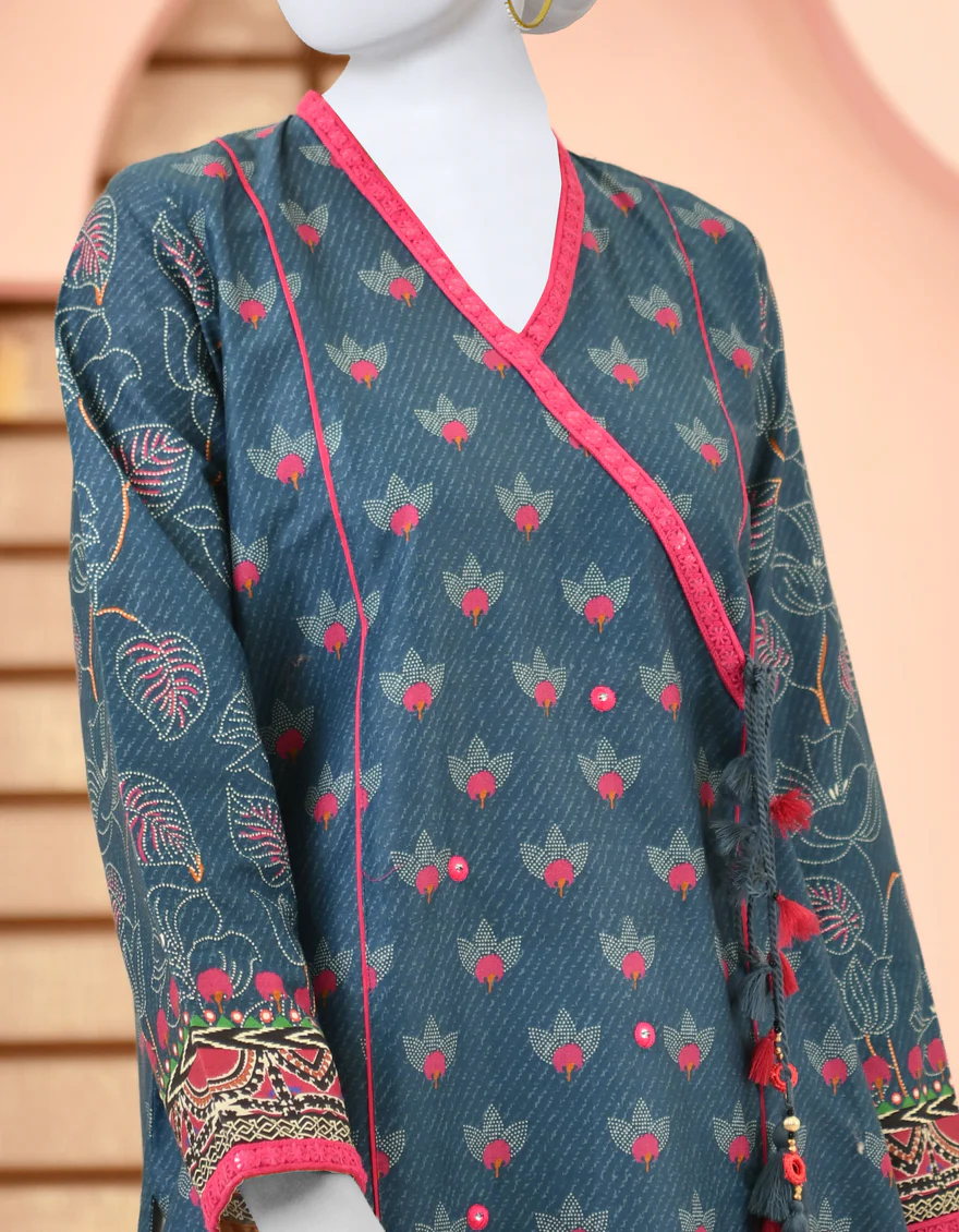 BLUE LAWN KURTI | JJLK-S-JPWK-US-23-884 FB/SUGAR BEAN - Image 3
