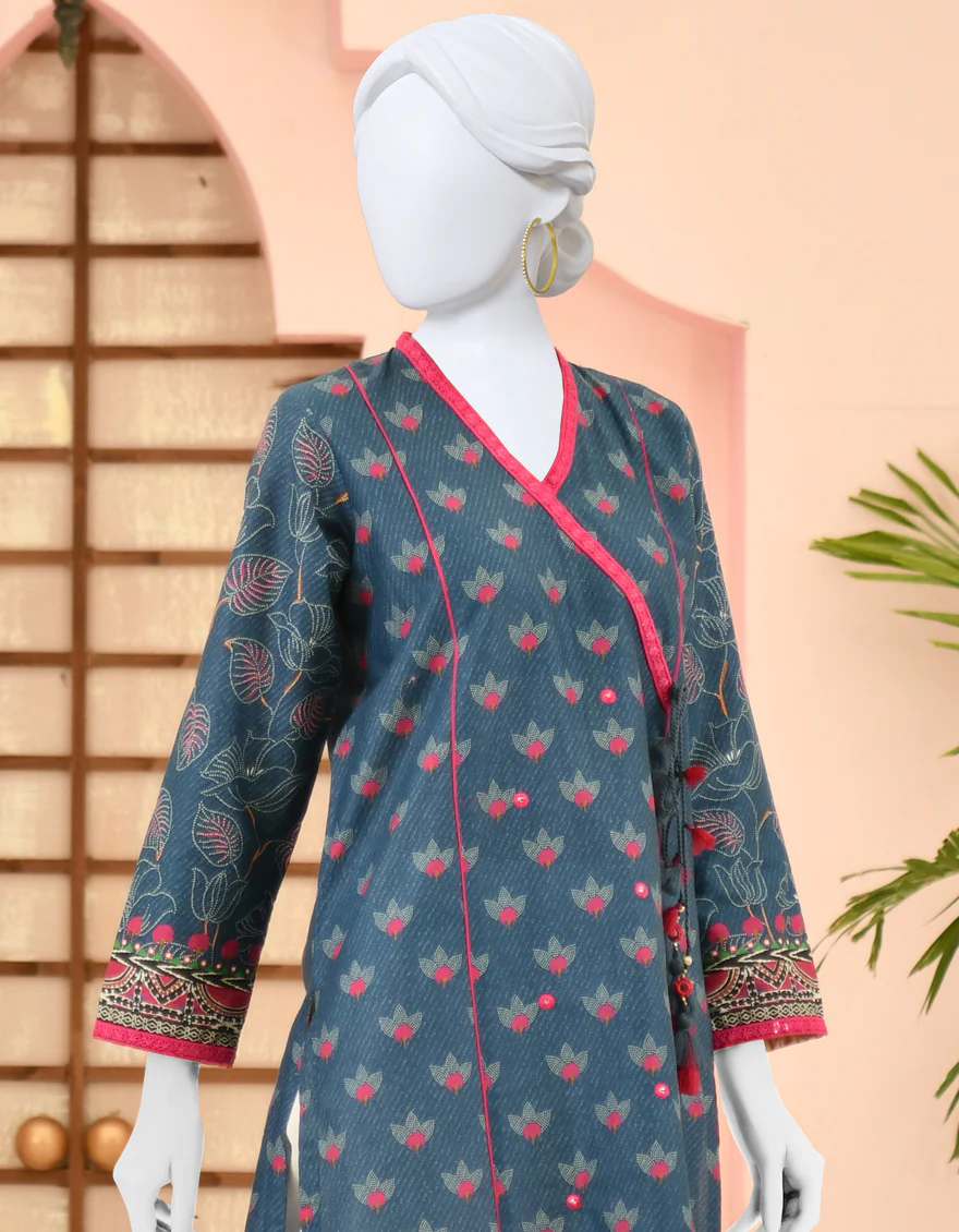 BLUE LAWN KURTI | JJLK-S-JPWK-US-23-884 FB/SUGAR BEAN - Image 4