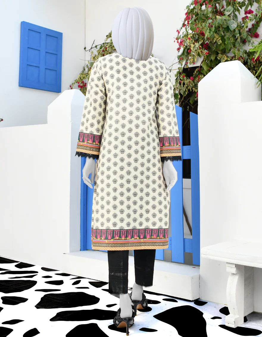 OFF WHITE LAWN KURTI | JJLK-S-JPWK-US-23-885 FB/OYSTER - Image 2