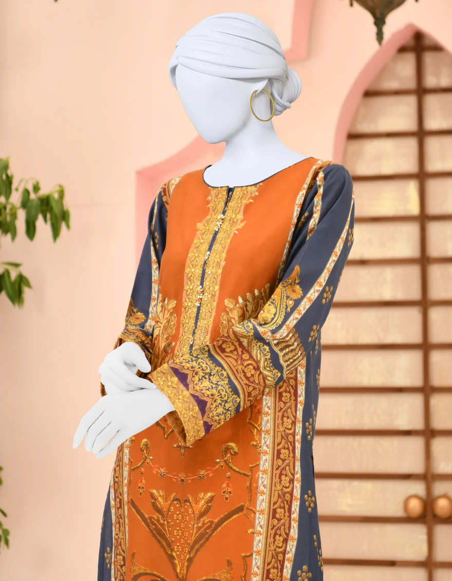 NAVY BLUE LAWN KURTI | JJLK-S-JPWK-US-23-886 FB/DOVE - Image 3