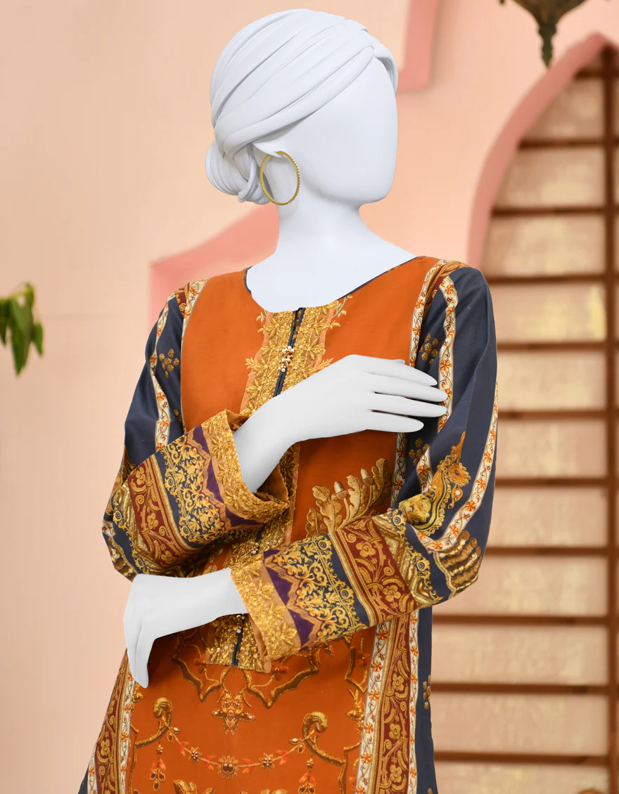 NAVY BLUE LAWN KURTI | JJLK-S-JPWK-US-23-886 FB/DOVE - Image 4
