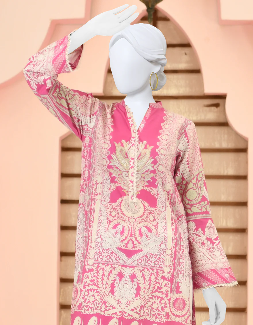 PINK CAMBRIC KURTI | JJLK-S-JPWK-US-23-887 FB/ROUGE - Image 3