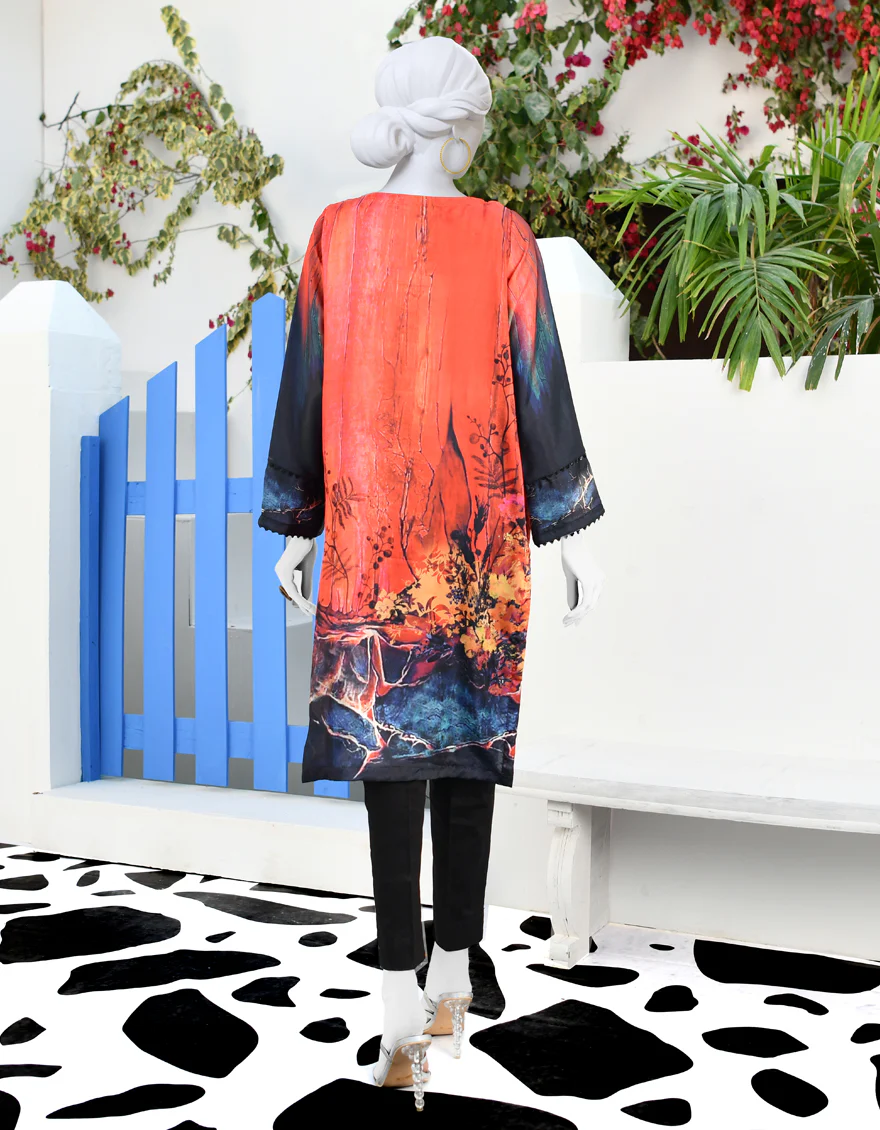 ORANGE SILK KURTI | JJLK-S-JPWK-US-23-888 FB/JINX - Image 2