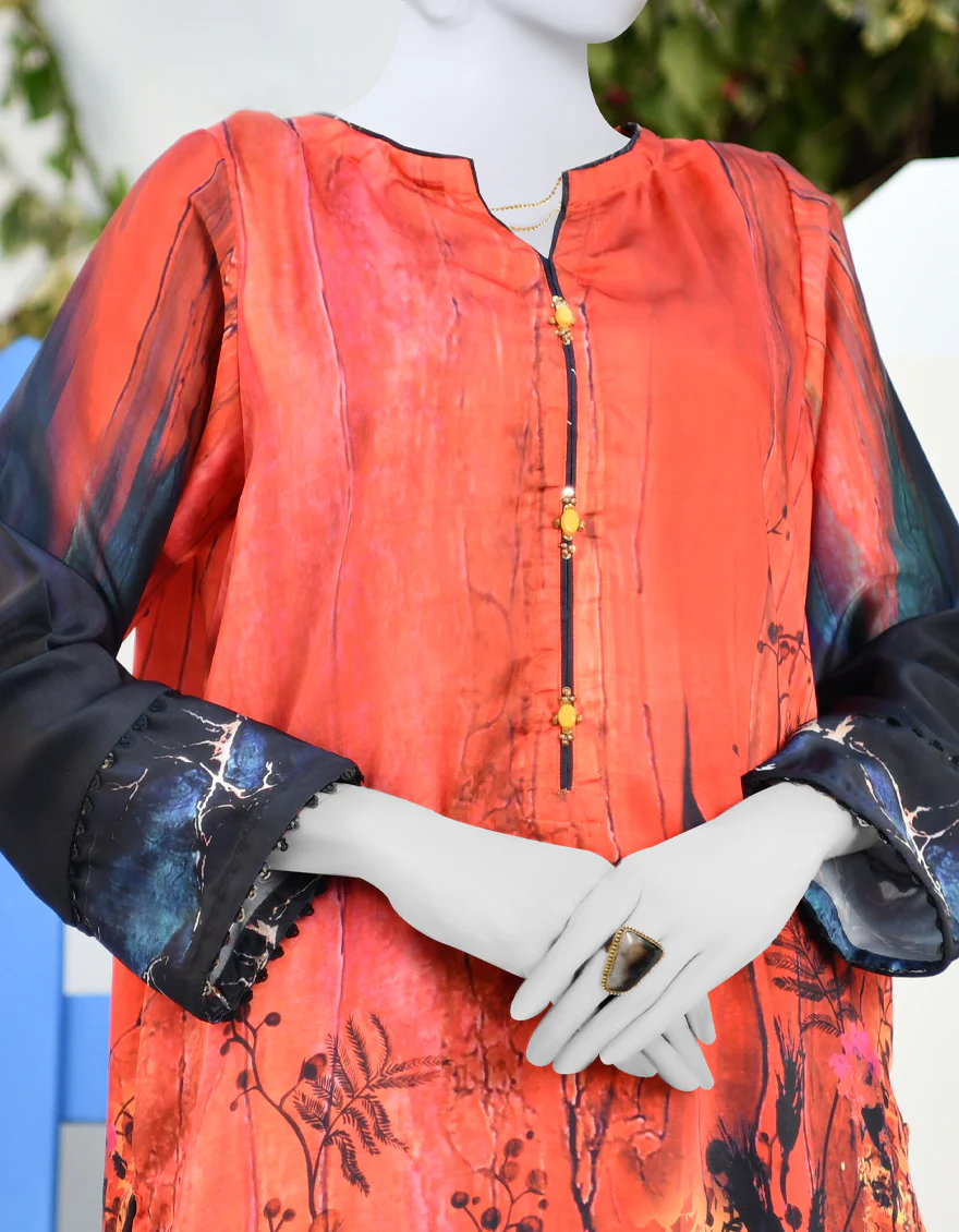 ORANGE SILK KURTI | JJLK-S-JPWK-US-23-888 FB/JINX - Image 3