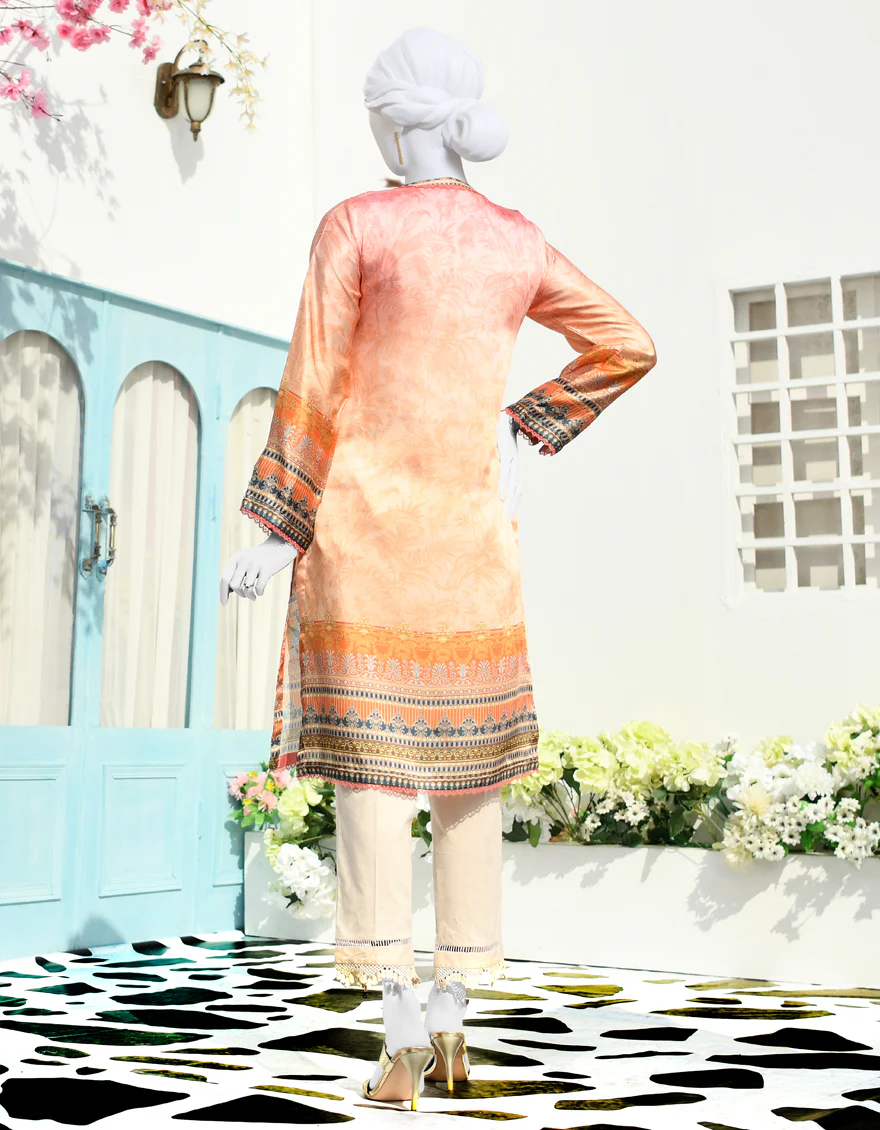 PEACH SILK KURTI | JJLK-S-JPWK-US-23-889 FB/VOGUE - Image 2