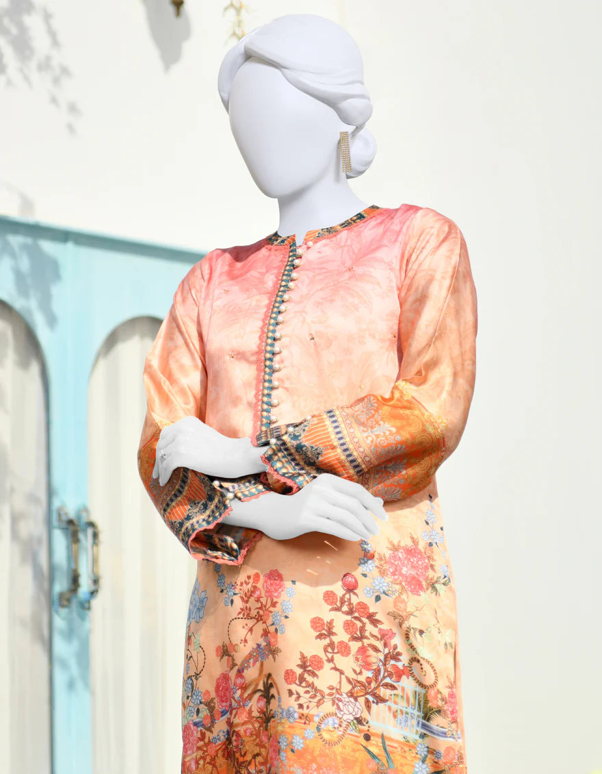 PEACH SILK KURTI | JJLK-S-JPWK-US-23-889 FB/VOGUE - Image 4