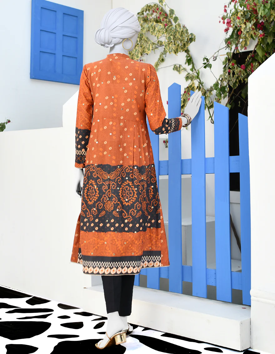 RUST CAMBRIC KURTI | JJLK-S-JPWK-US-23-890 FB/SURKH - Image 2