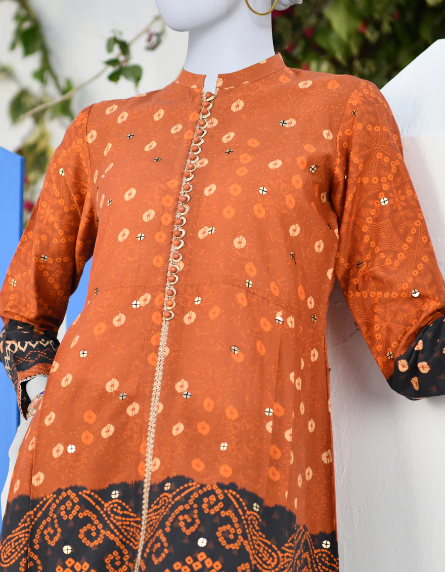 RUST CAMBRIC KURTI | JJLK-S-JPWK-US-23-890 FB/SURKH - Image 3