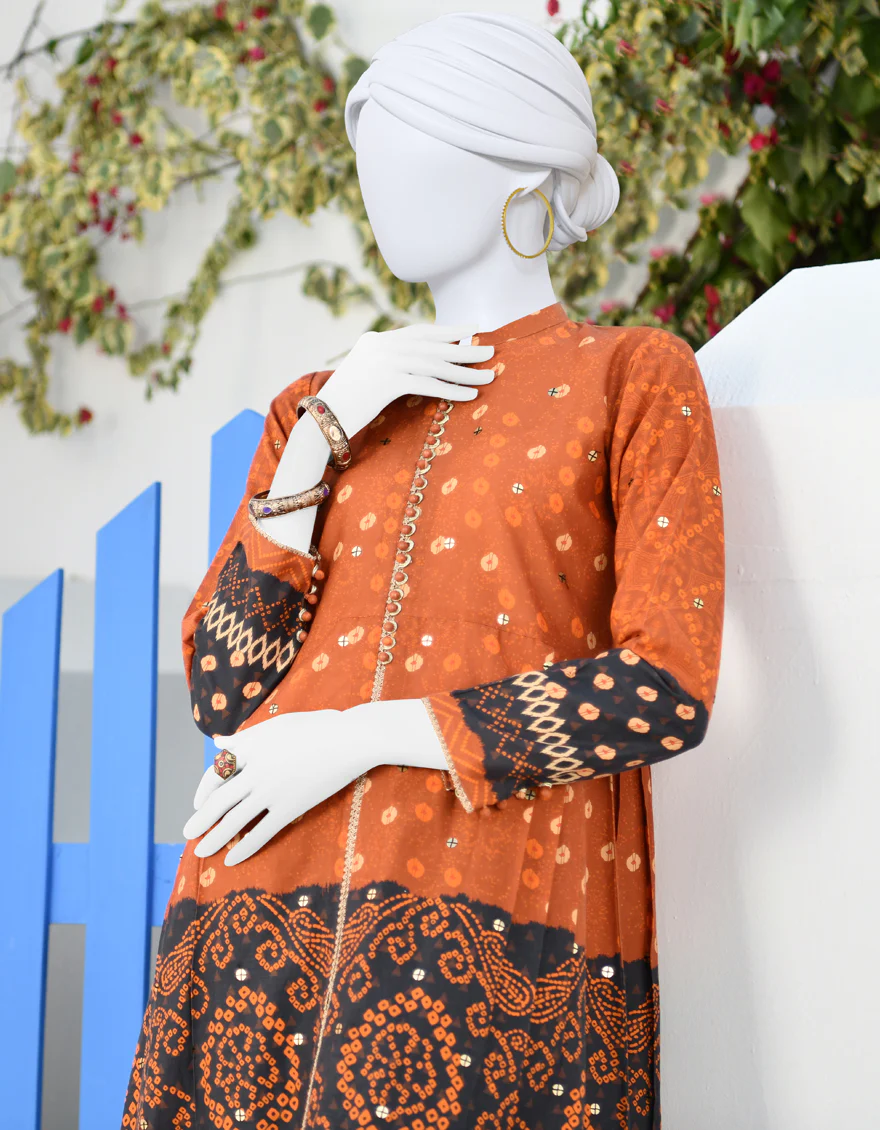 RUST CAMBRIC KURTI | JJLK-S-JPWK-US-23-890 FB/SURKH - Image 4