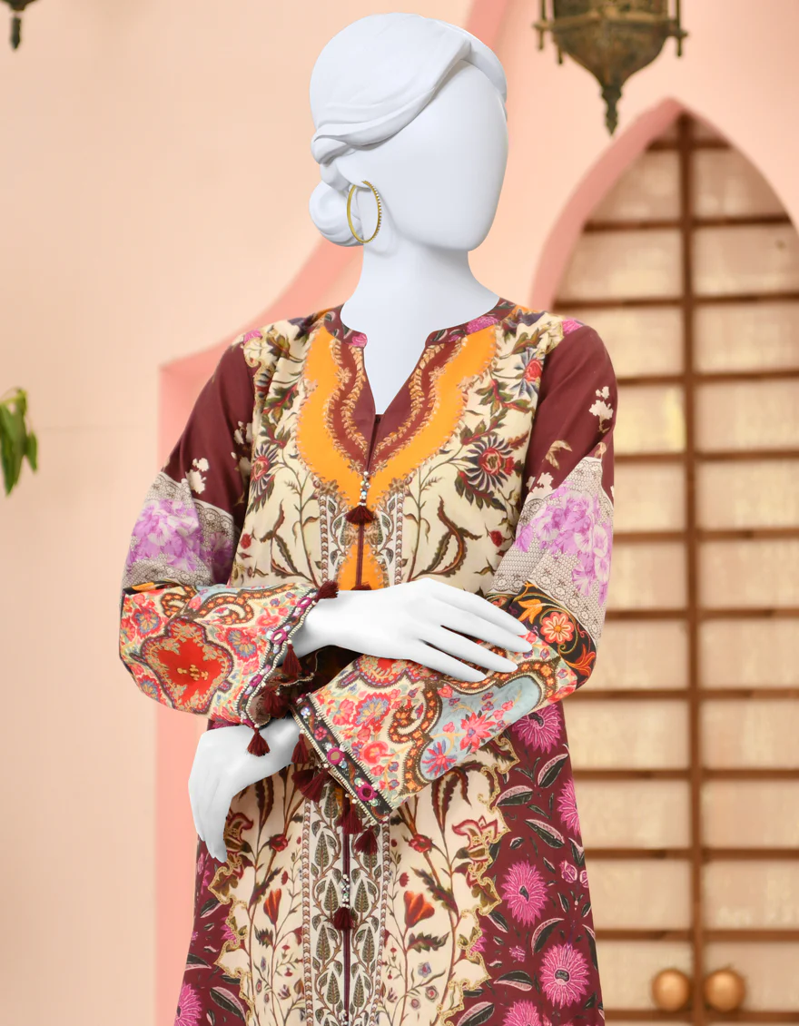 MAROON CAMBRIC KURTI | JJLK-S-JPWK-US-23-895 FB/NAUVRI - Image 3