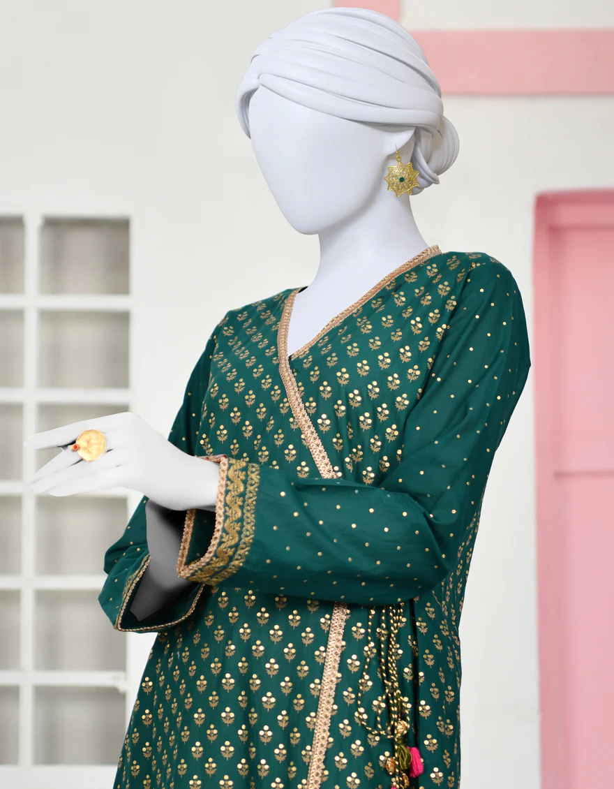 GREEN COTTON KURTI | JJLK-S-JPWK-US-23-897 FB/FF-461 - Image 3