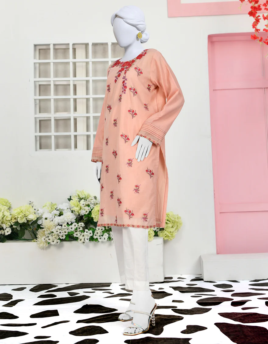 PEACH SILK KURTI | JJLK-S-JPWK-US-23-898 FB/JQ-891 - Image 2