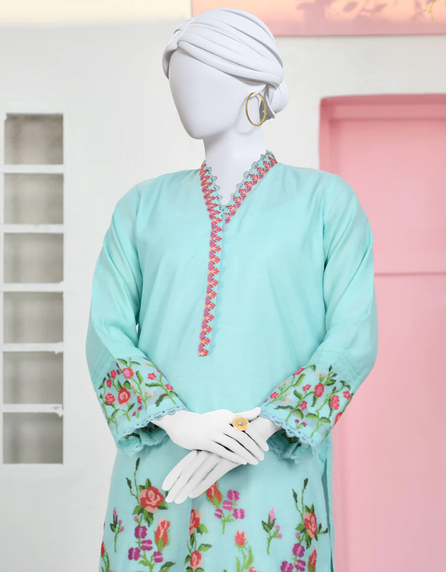 SEA GREEN COTTON KURTI | JJLK-S-JPWK-US-23-899 FB/JA-881 - Image 3
