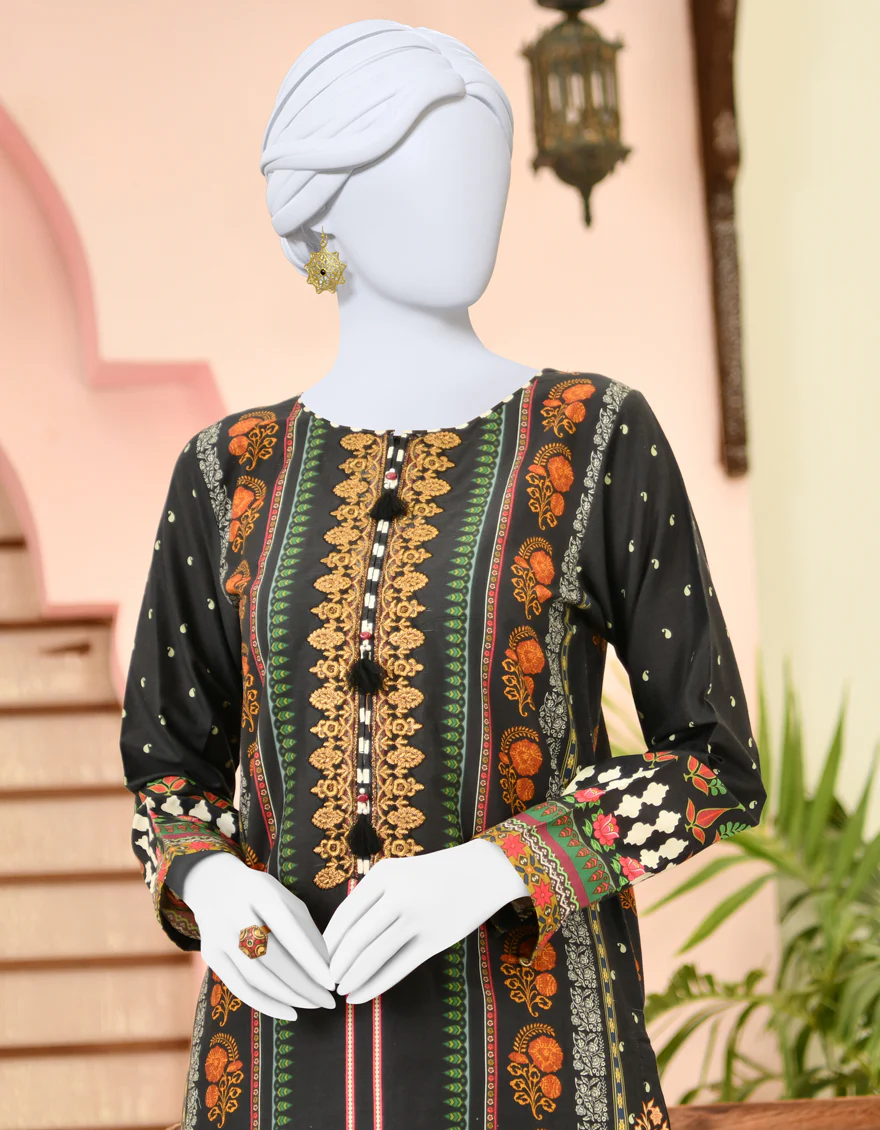 BLACK LAWN KURTI | JJLK-S-JPWK-US-23-911 FB/LUMI - Image 3