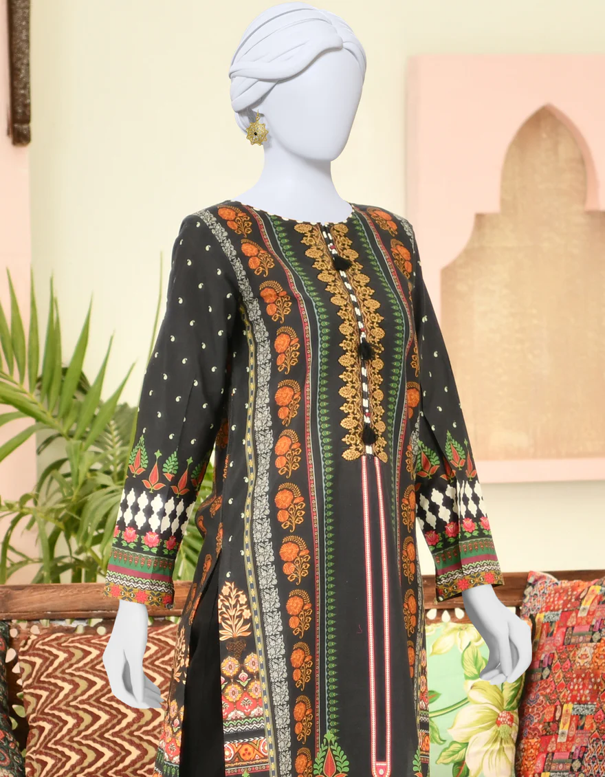 BLACK LAWN KURTI | JJLK-S-JPWK-US-23-911 FB/LUMI - Image 4