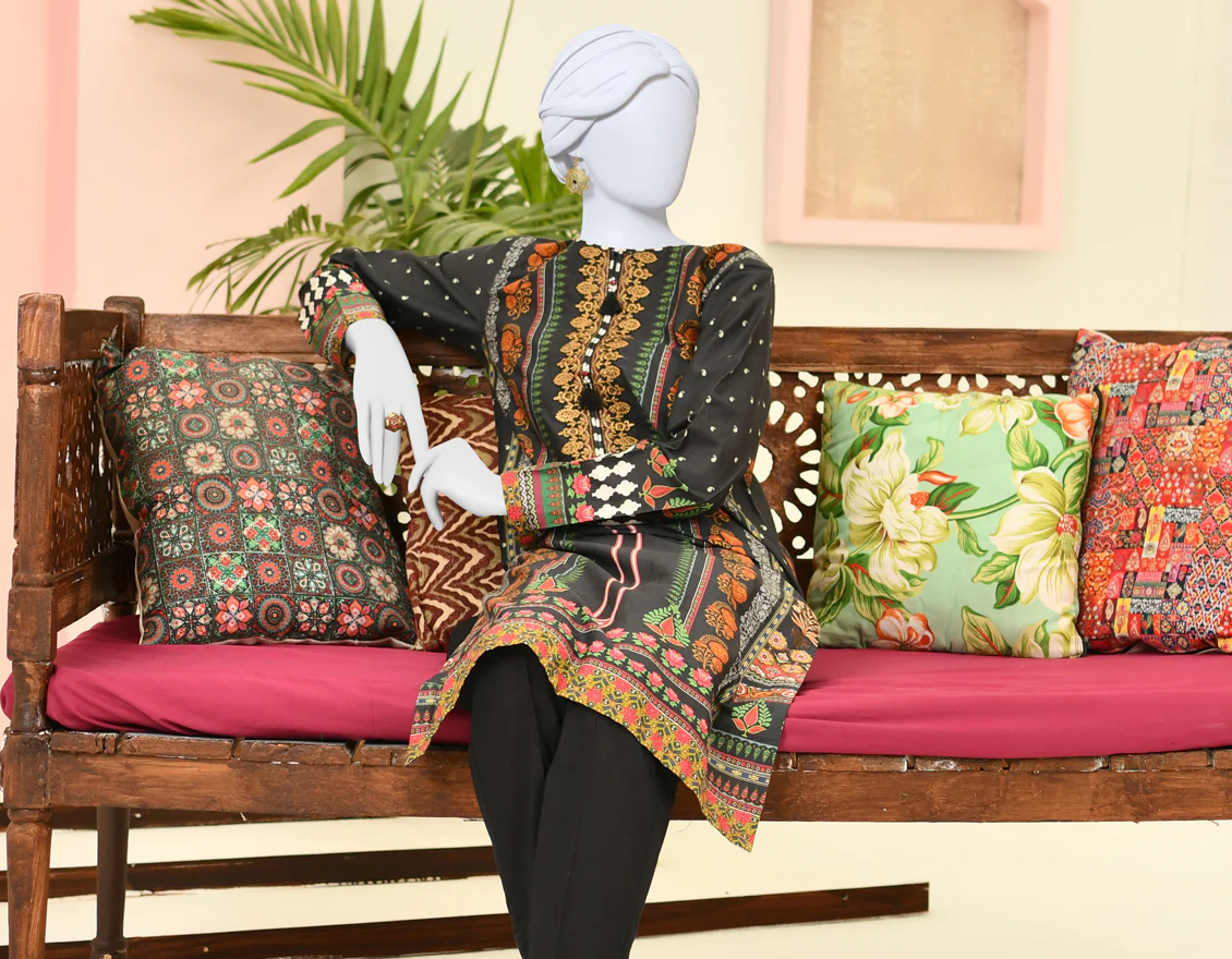 BLACK LAWN KURTI | JJLK-S-JPWK-US-23-911 FB/LUMI - Image 5