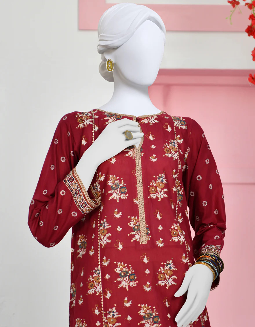 MAROON COTTON KURTI | JJLK-S-JPWK-US-23-912 FB/FF-461 - Image 3