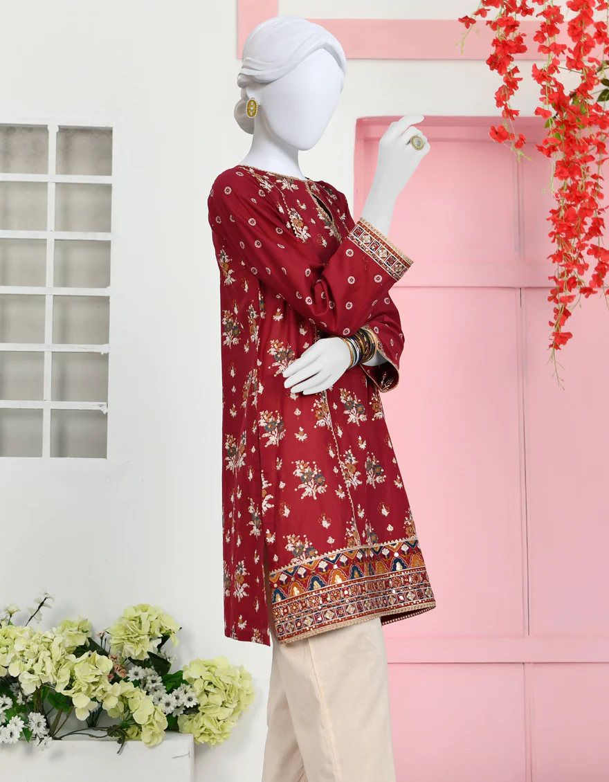 MAROON COTTON KURTI | JJLK-S-JPWK-US-23-912 FB/FF-461 - Image 4