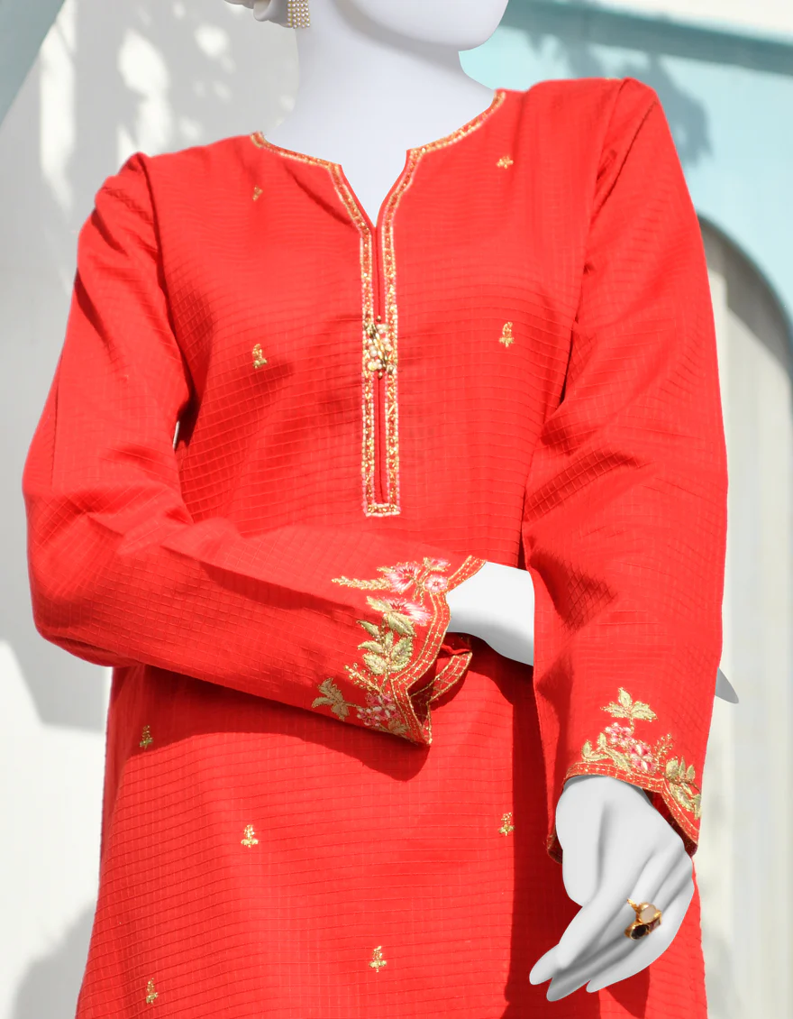 RED DOBBY KURTI | JJLK-S-JPWK-US-23-916 FB/JT-904 - Image 2
