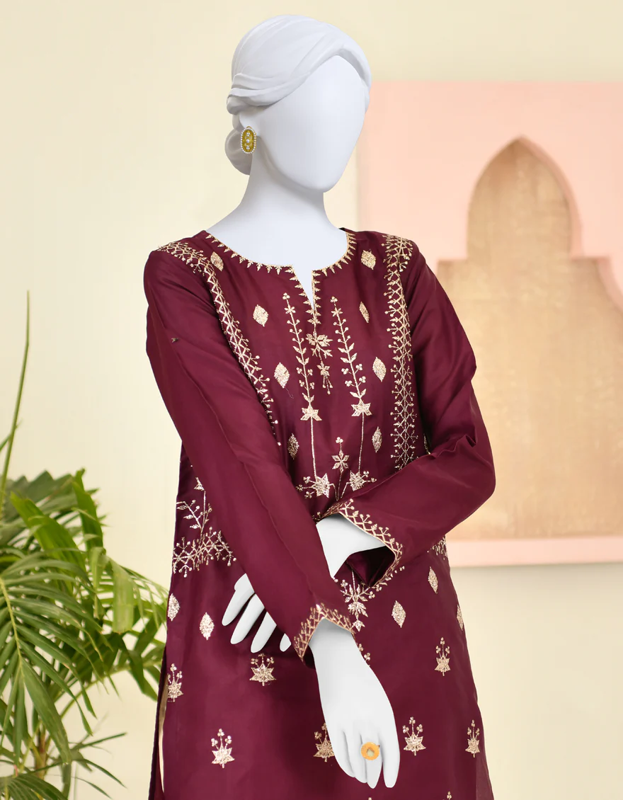 PLUM SILK KURTI | JJLK-S-JPWK-US-23-921 FB/PLUME - Image 4