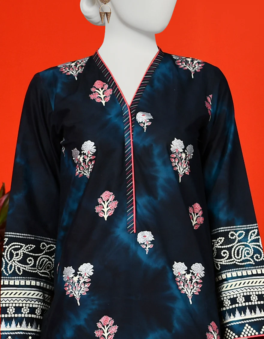 TEAL LAWN KURTI | JJLK-S-JPWK-US-23-966 FB/RFD - Image 3