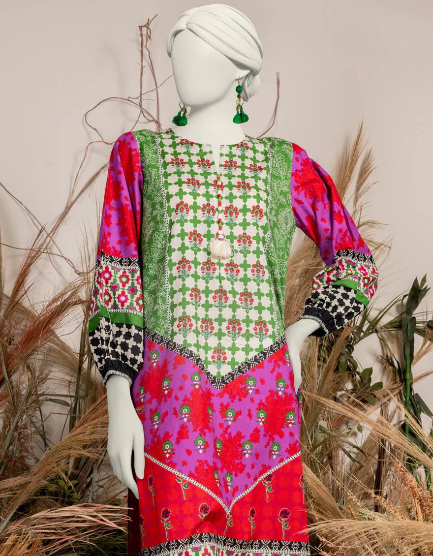 GREEN PRINTED KURTI | JJLK-S-JPWS-24-3012 FB/DASTAN-1 - Image 2