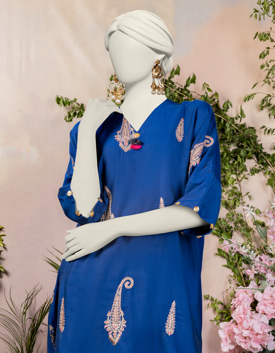 BLUE KHADDI KURTI | JJLK-S-JPWS-24-3025 FB/GOTTA VINTAGE-04 - Image 3