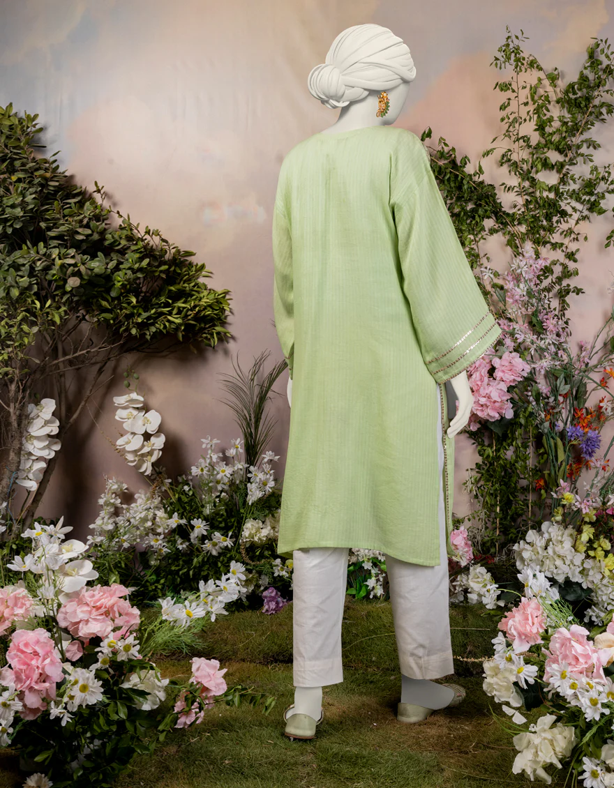 GREEN TEXTURED KURTI | JJLK-S-JPWS-24-3027 FB/PEARL-1 - Image 2