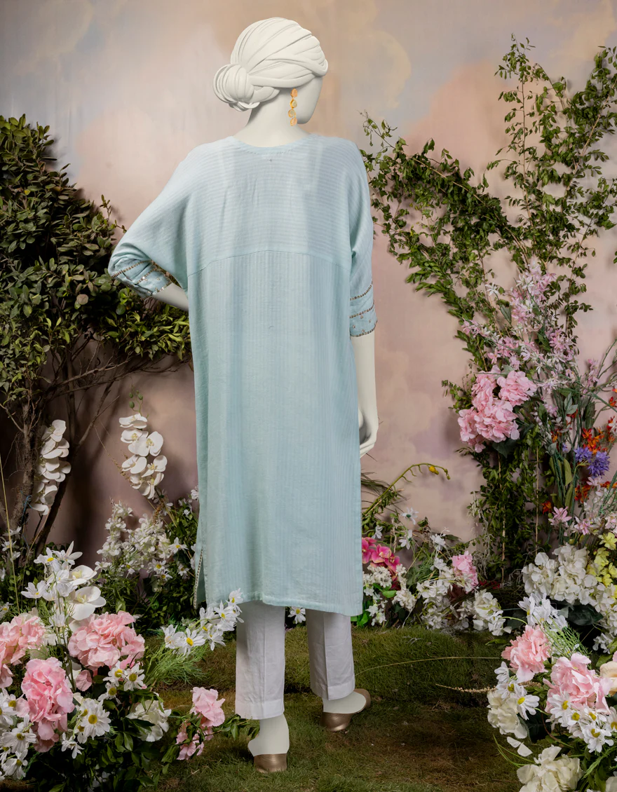 BLUE TEXTURED KURTI | JJLK-S-JPWS-24-3028 FB/PEARL-2 - Image 2
