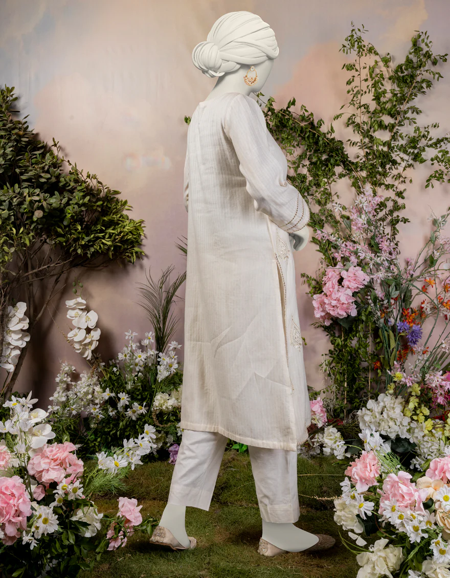 WHITE TEXTURED KURTI | JJLK-S-JPWS-24-3031 FB/PEARL-5 - Image 2