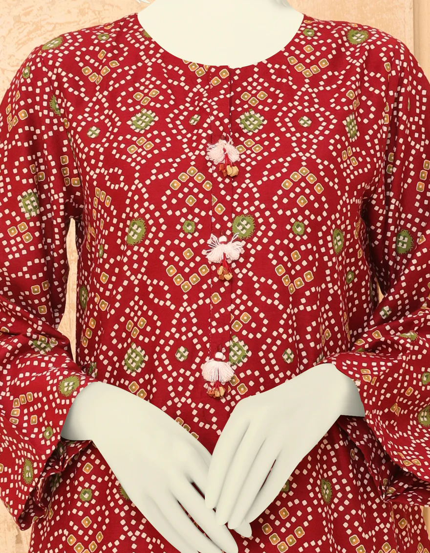 MAROON CAMBRIC KURTI | JJLK-S-JPWS-US-22-3008 FB/PIERRETTE - Image 2