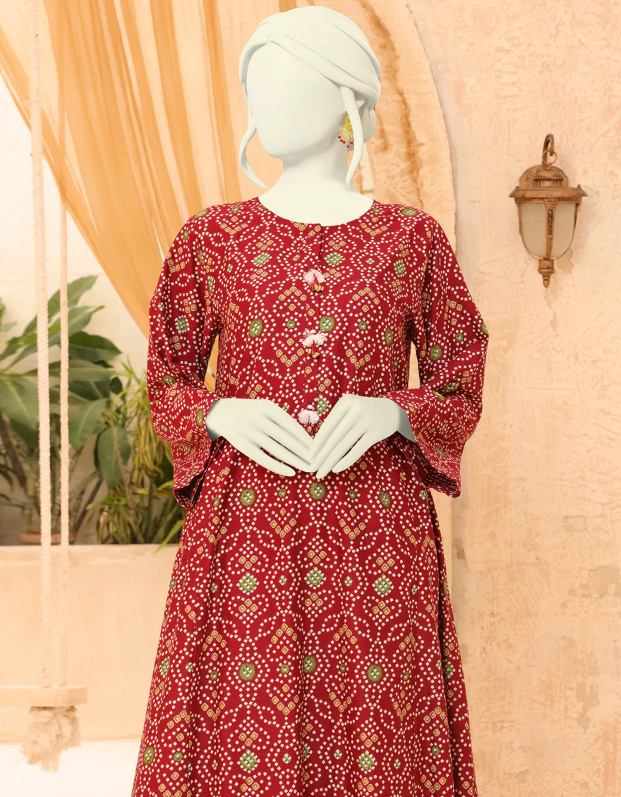 MAROON CAMBRIC KURTI | JJLK-S-JPWS-US-22-3008 FB/PIERRETTE - Image 3