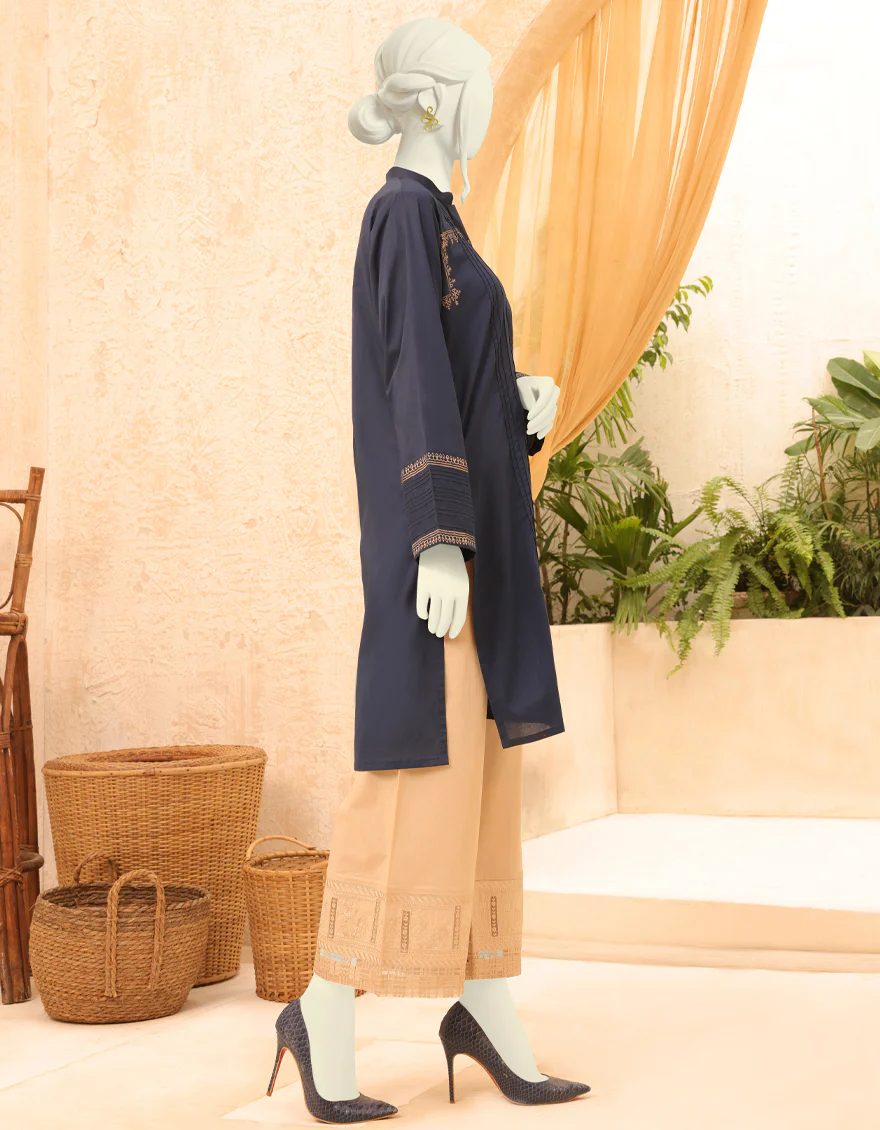 NAVY BLUE LAWN KURTI | JJLK-S-JPWS-US-22-3009 FB/BLUE EDGE - Image 2