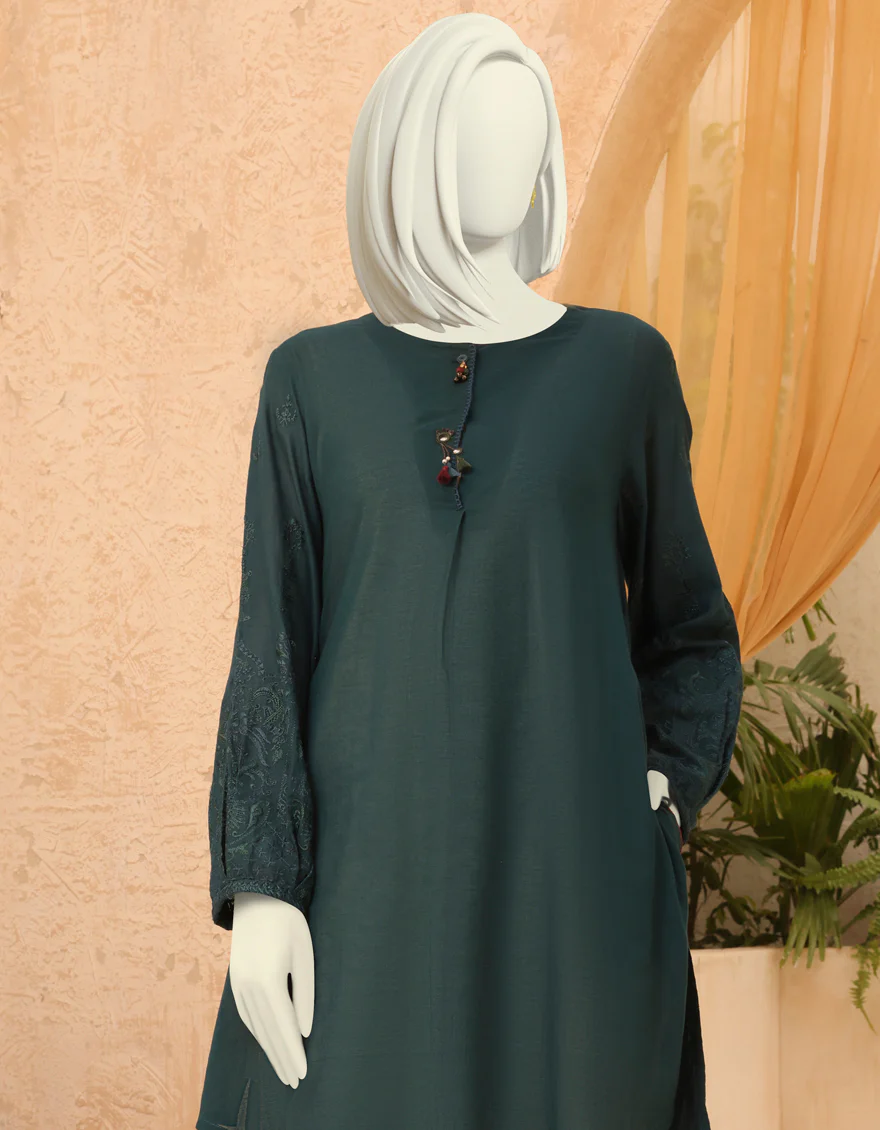 TEAL LAWN KURTI | JJLK-S-JPWS-US-22-3010 FB/STROM WATCH - Image 3