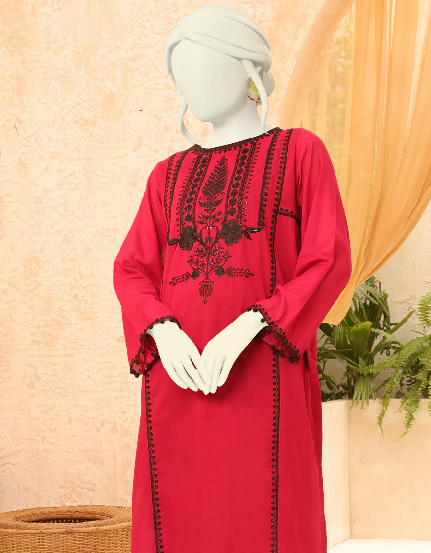 MAROON LAWN KURTI | JJLK-S-JPWS-US-22-3011 FB/CHILI - Image 4