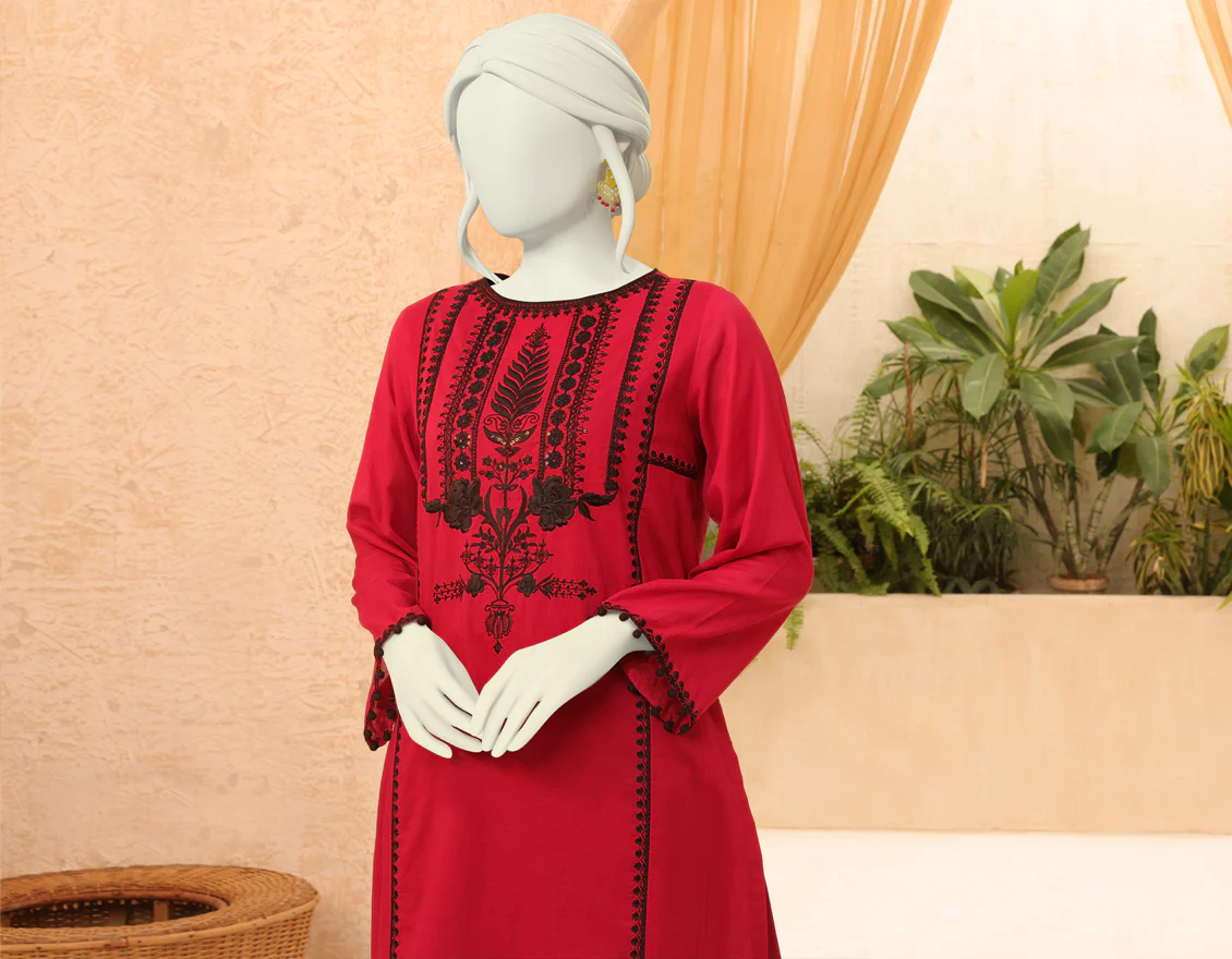 MAROON LAWN KURTI | JJLK-S-JPWS-US-22-3011 FB/CHILI - Image 5