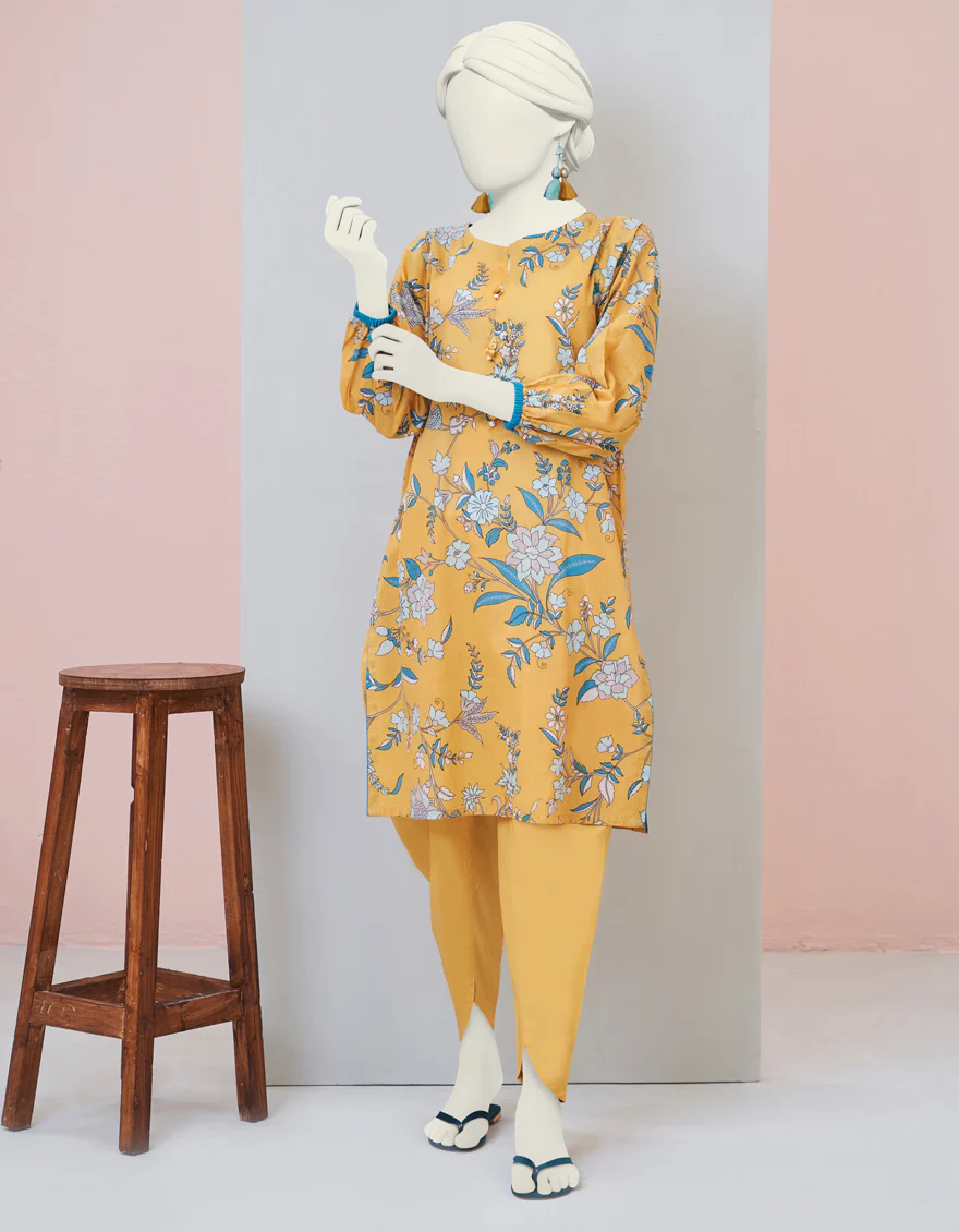 YELLOW LAWN KURTI | JJLK-S-JPWS-US-23-3003 FB/BOLD FLORAL-3