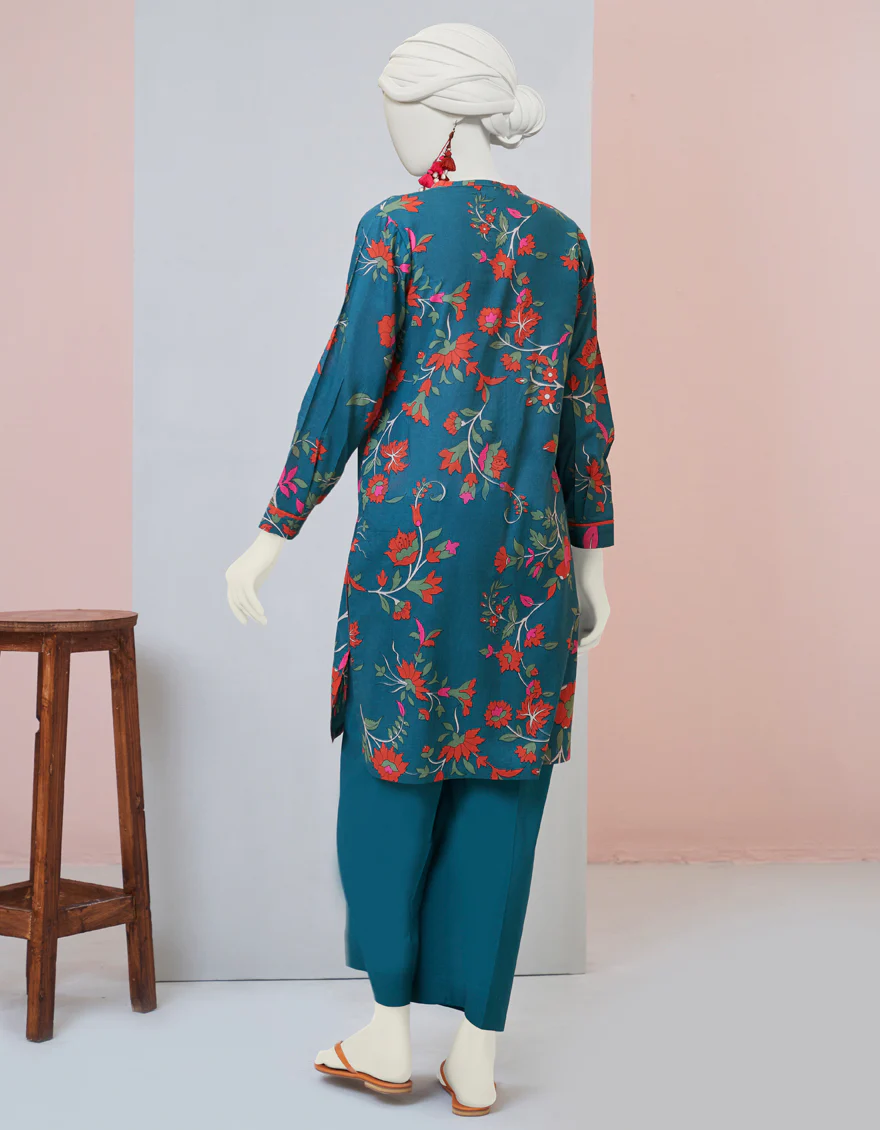 GREEN LAWN KURTI | JJLK-S-JPWS-US-23-3004 FB/BOLD FLORAL-4 - Image 2