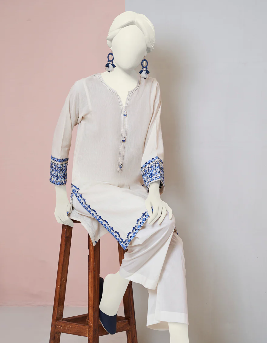 OFF WHITE DYED KURTI | JJLK-S-JPWS-US-23-3005 FB/BLUE HUES-1 - Image 3