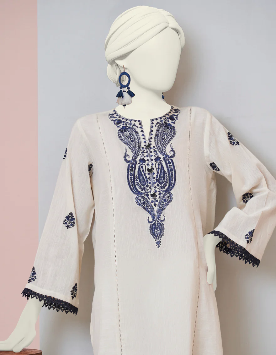 OFF WHITE DYED KURTI | JJLK-S-JPWS-US-23-3006 FB/BLUE HUES-2 - Image 3