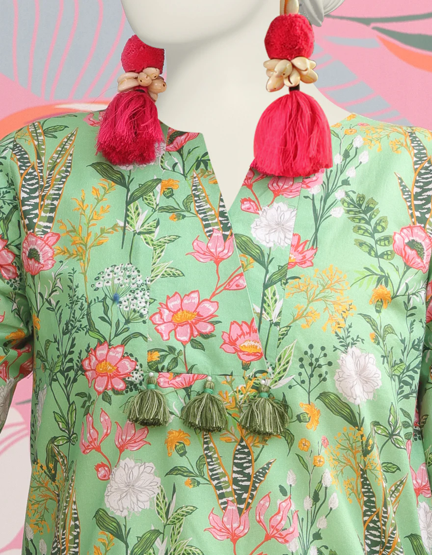 GREEN LAWN KURTI | JJLK-S-JSS-24-301 FB/BOTANICAL-01 - Image 2