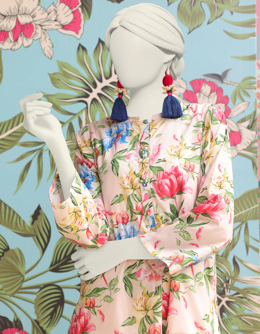 MULTICOLOR LAWN KURTI | JJLK-S-JSS-24-303 FB/BOTANICAL-03 - Image 2