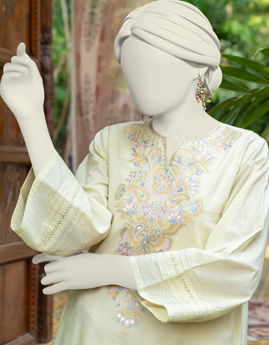 YELLOW LAWN KURTI | JJLK-S-JSS-24-339 FB/CHAMPA-03 - Image 2