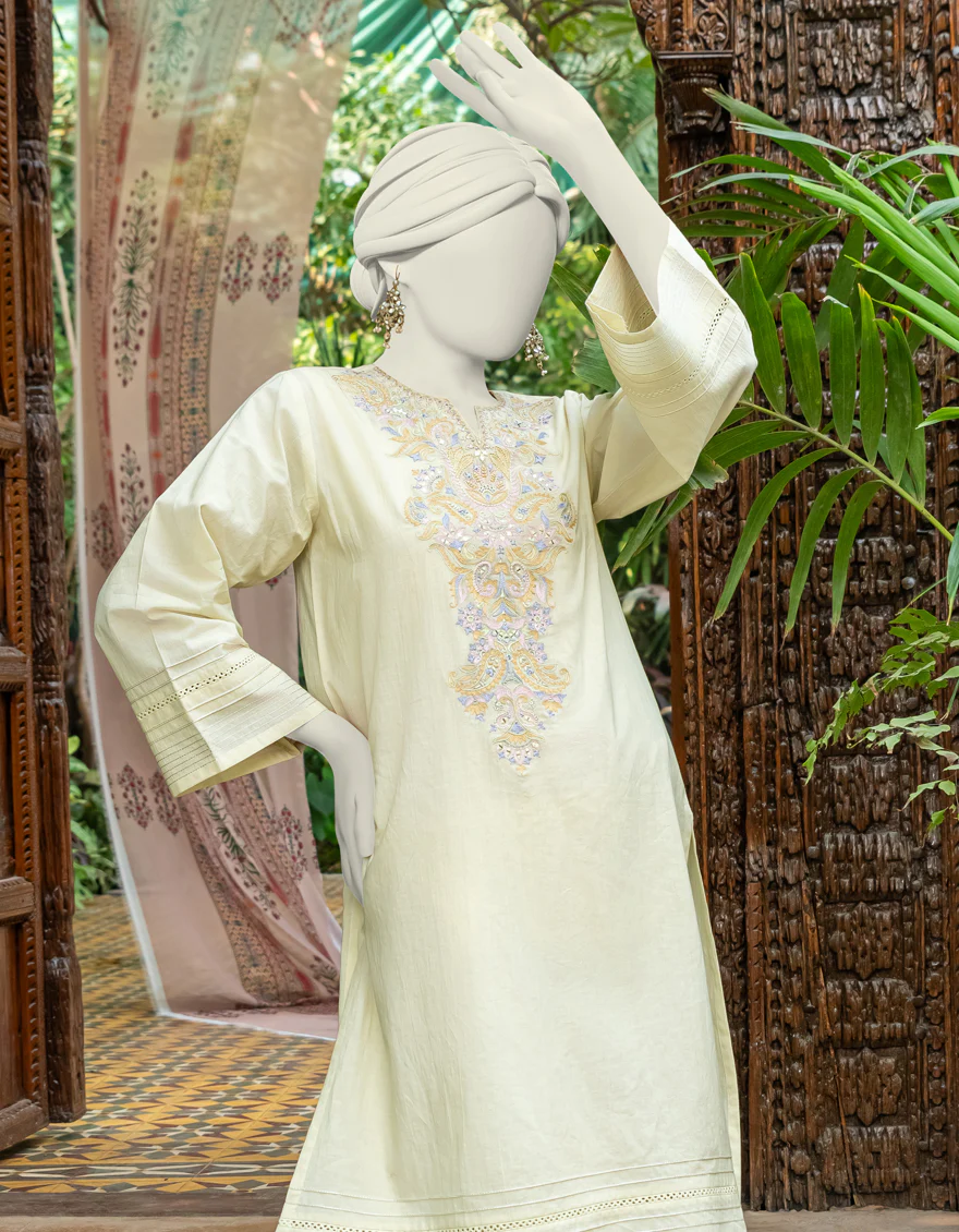 YELLOW LAWN KURTI | JJLK-S-JSS-24-339 FB/CHAMPA-03 - Image 3